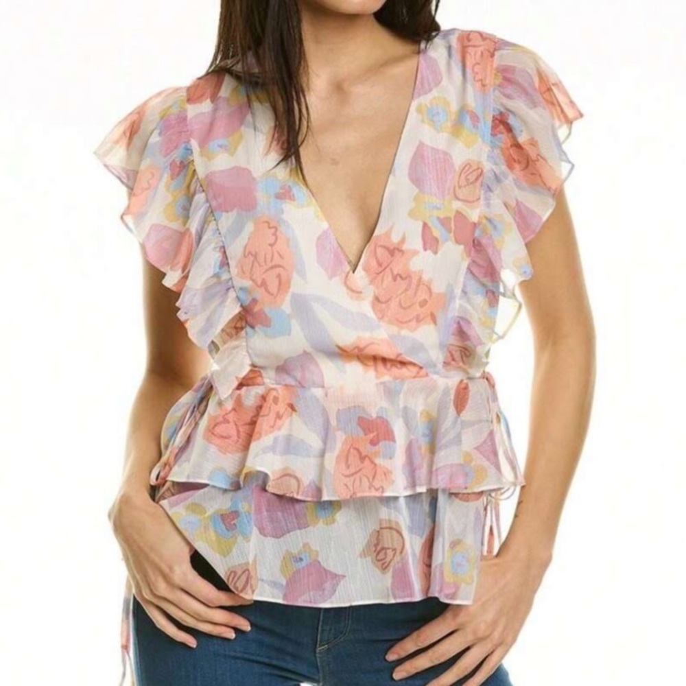 NWOT Ted Baker Rowyn Ruffle Top